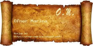 Ofner Marina névjegykártya